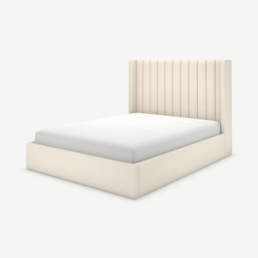 82dd0059bdcadb449f38a9210815b823589be139 BEDCOR405WHI ME Cory Euro Super King size Bed with Ottoman Ivory White Boucle ar1 1 LB01 PS 510x510 - Cory superkingsize met opbergruimte, ivoorwit boucle