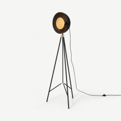 Ward staande lamp, zwart en goudfolie