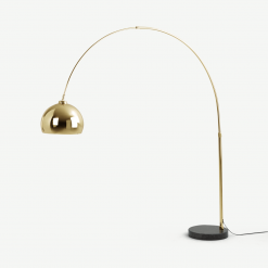 Bow grote staande lamp, messing en zwart marmer